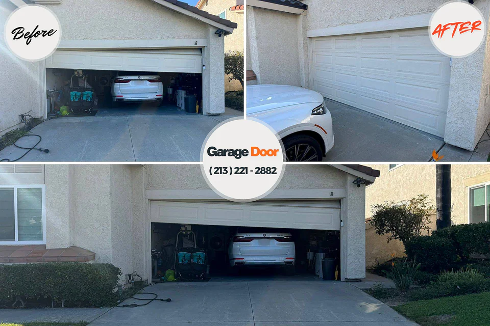 Before and after: garage door repair Wilkes County